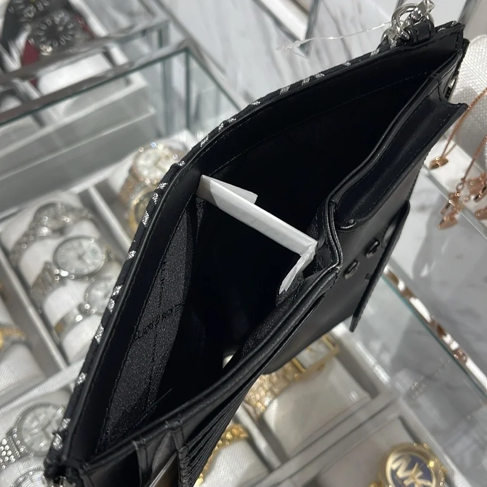 Michael Kors Jet Set Travel Large Double-Zip Wristlet-Wallet-PhoneHolder Black - Picture 15 of 16